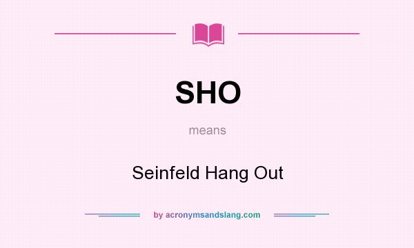 What does SHO mean? It stands for Seinfeld Hang Out