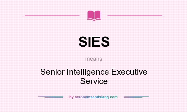 What does SIES mean? It stands for Senior Intelligence Executive Service