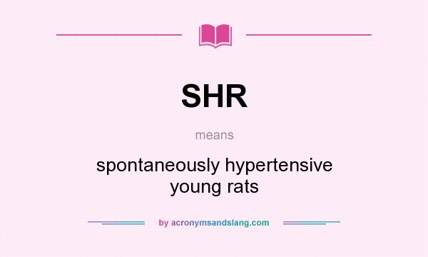 What does SHR mean? It stands for spontaneously hypertensive young rats