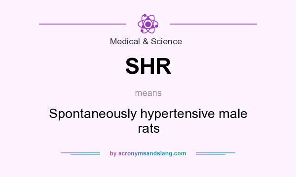 What does SHR mean? It stands for Spontaneously hypertensive male rats