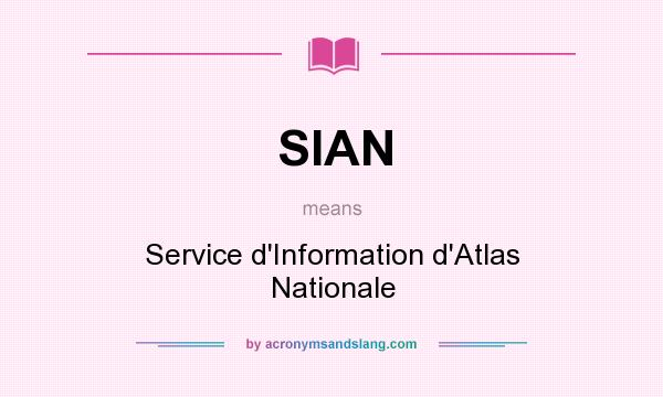 What does SIAN mean? It stands for Service d`Information d`Atlas Nationale