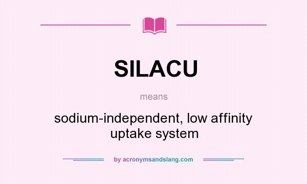 What does SILACU mean? It stands for sodium-independent, low affinity uptake system