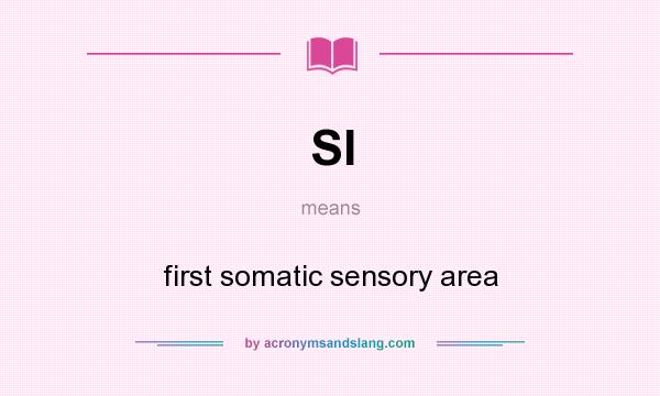 What does SI mean? It stands for first somatic sensory area
