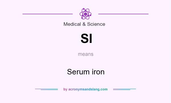 What does SI mean? It stands for Serum iron