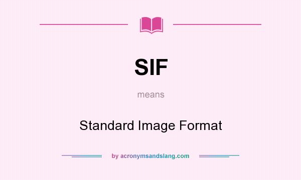 What does SIF mean? It stands for Standard Image Format