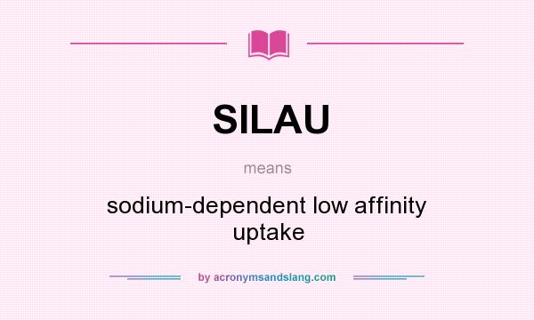 What does SILAU mean? It stands for sodium-dependent low affinity uptake