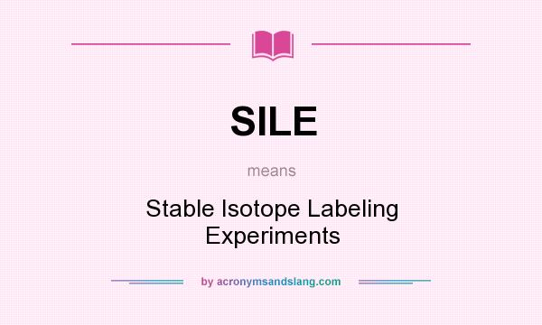 What does SILE mean? It stands for Stable Isotope Labeling Experiments