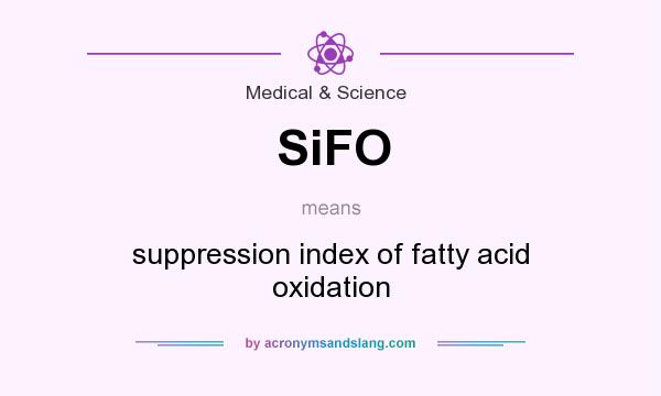 What does SiFO mean? It stands for suppression index of fatty acid oxidation