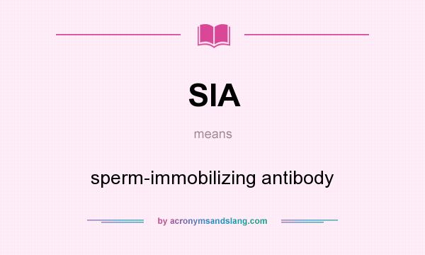 What does SIA mean? It stands for sperm-immobilizing antibody