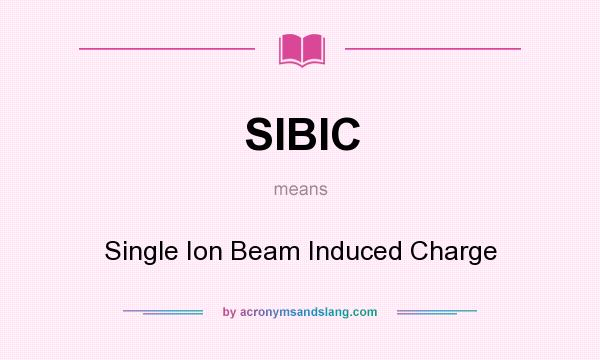 What does SIBIC mean? It stands for Single Ion Beam Induced Charge