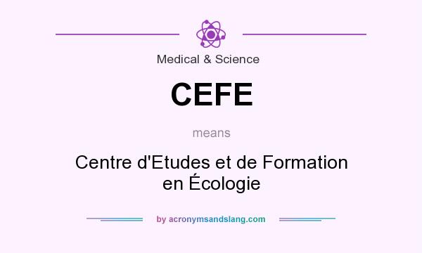 What does CEFE mean? It stands for Centre d`Etudes et de Formation en Écologie