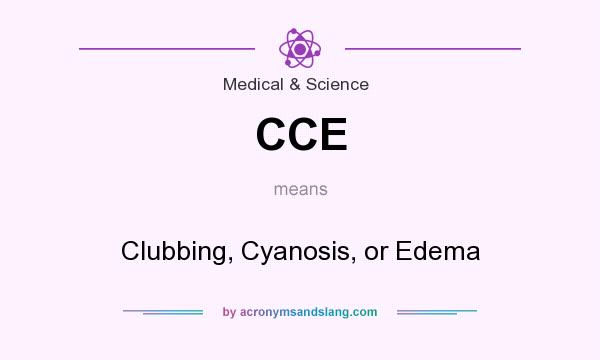 What does CCE mean? It stands for Clubbing, Cyanosis, or Edema