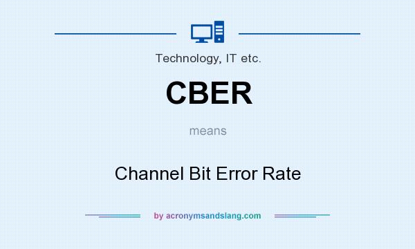 What does CBER mean? It stands for Channel Bit Error Rate