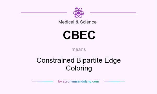 What does CBEC mean? It stands for Constrained Bipartite Edge Coloring