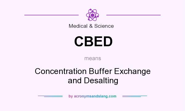 What does CBED mean? It stands for Concentration Buffer Exchange and Desalting