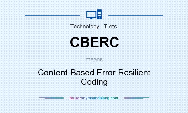What does CBERC mean? It stands for Content-Based Error-Resilient Coding