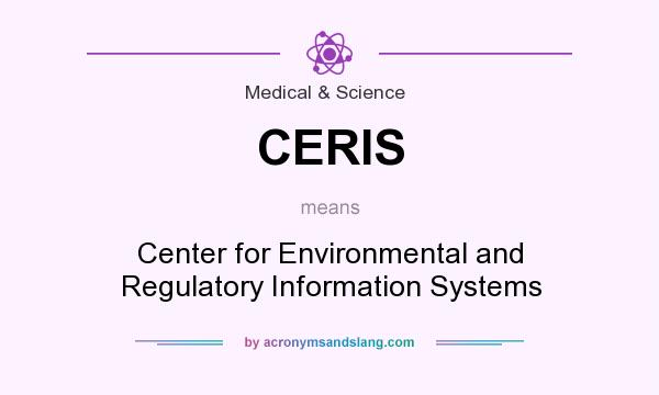 What does CERIS mean? It stands for Center for Environmental and Regulatory Information Systems