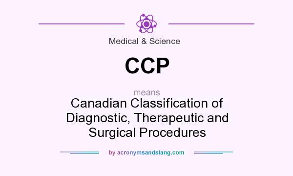 What does CCP mean? It stands for Canadian Classification of Diagnostic, Therapeutic and Surgical Procedures