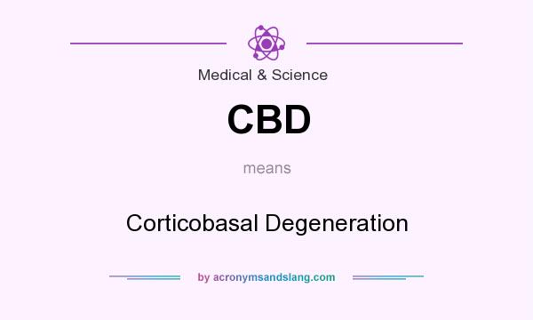 What does CBD mean? It stands for Corticobasal Degeneration