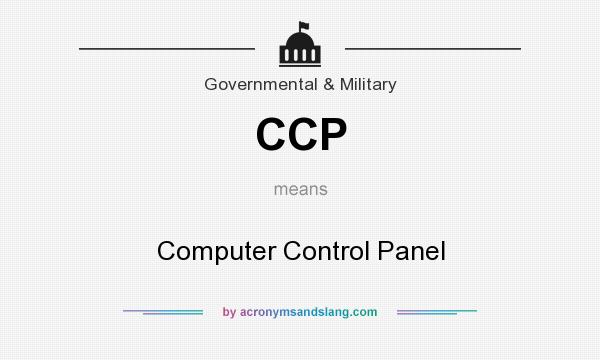 What does CCP mean? It stands for Computer Control Panel