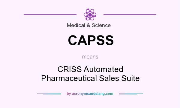 What does CAPSS mean? It stands for CRISS Automated Pharmaceutical Sales Suite