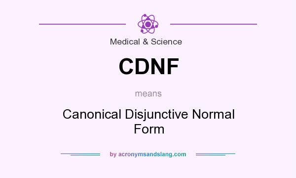 What does CDNF mean? It stands for Canonical Disjunctive Normal Form