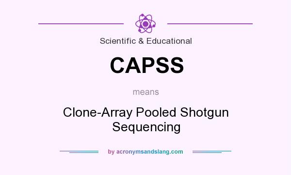 What does CAPSS mean? It stands for Clone-Array Pooled Shotgun Sequencing
