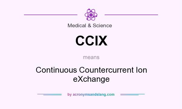 What does CCIX mean? It stands for Continuous Countercurrent Ion eXchange