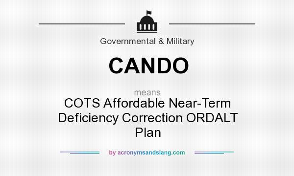 What does CANDO mean? It stands for COTS Affordable Near-Term Deficiency Correction ORDALT Plan
