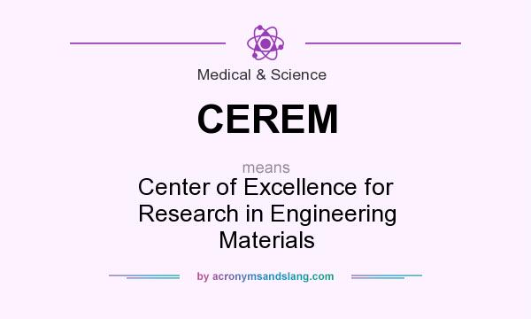What does CEREM mean? It stands for Center of Excellence for Research in Engineering Materials