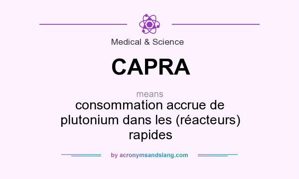 What does CAPRA mean? It stands for consommation accrue de plutonium dans les (réacteurs) rapides