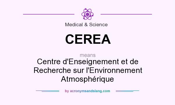 What does CEREA mean? It stands for Centre d`Enseignement et de Recherche sur l`Environnement Atmosphérique