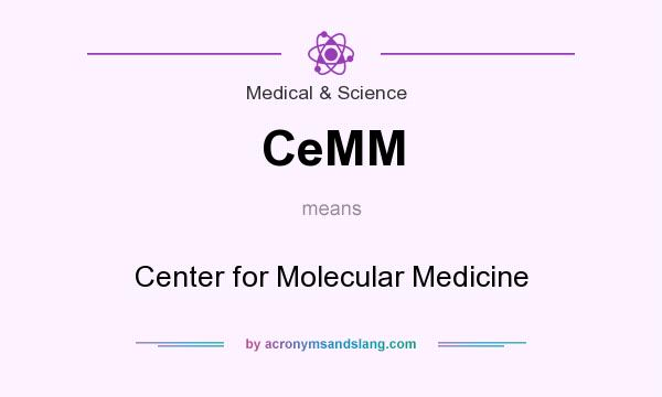 What does CeMM mean? It stands for Center for Molecular Medicine