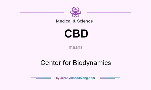 What does CBD mean? It stands for Center for Biodynamics