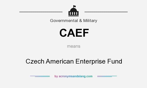 What does CAEF mean? It stands for Czech American Enterprise Fund