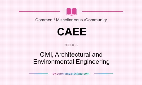 What does CAEE mean? It stands for Civil, Architectural and Environmental Engineering