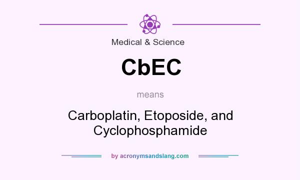 What does CbEC mean? It stands for Carboplatin, Etoposide, and Cyclophosphamide