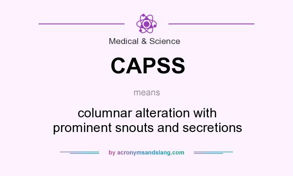 What does CAPSS mean? It stands for columnar alteration with prominent snouts and secretions