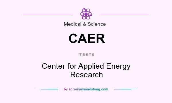 What does CAER mean? It stands for Center for Applied Energy Research