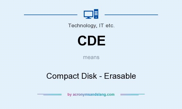 What does CDE mean? It stands for Compact Disk - Erasable