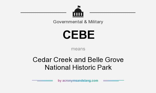 What does CEBE mean? It stands for Cedar Creek and Belle Grove National Historic Park