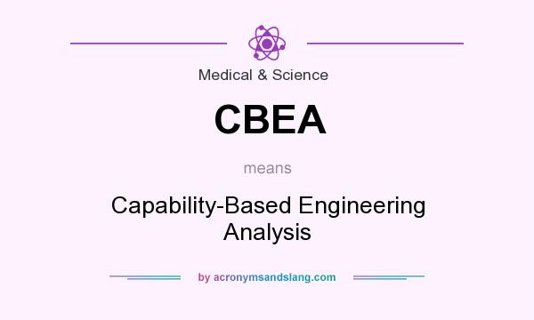 What does CBEA mean? It stands for Capability-Based Engineering Analysis