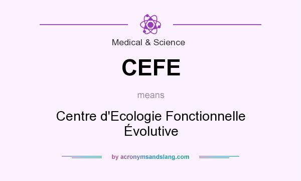 What does CEFE mean? It stands for Centre d`Ecologie Fonctionnelle Évolutive
