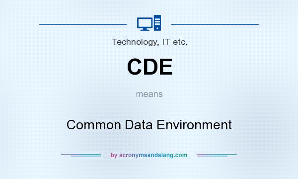 What does CDE mean? It stands for Common Data Environment