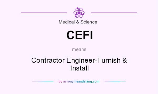What does CEFI mean? It stands for Contractor Engineer-Furnish & Install