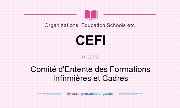 What does CEFI mean? It stands for Comité d`Entente des Formations Infirmières et Cadres