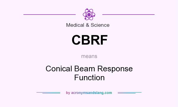 What does CBRF mean? It stands for Conical Beam Response Function