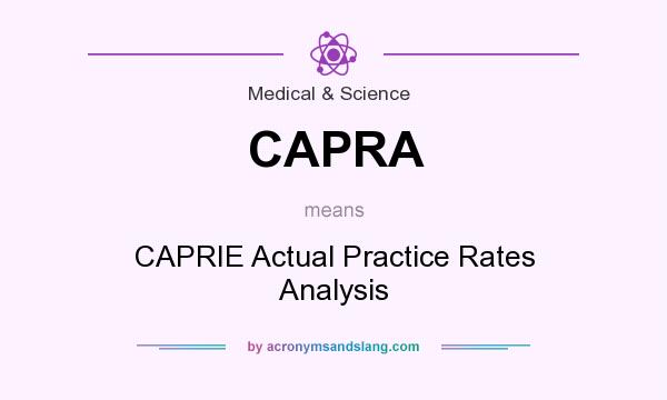What does CAPRA mean? It stands for CAPRIE Actual Practice Rates Analysis