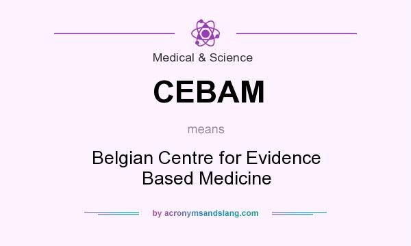 What does CEBAM mean? It stands for Belgian Centre for Evidence Based Medicine