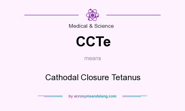 What does CCTe mean? It stands for Cathodal Closure Tetanus